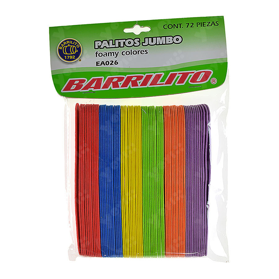 Palitos de Foamy de colores pk/72pz.