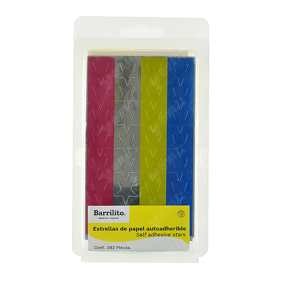 Estrellas de papel adherible,ctn/72pk