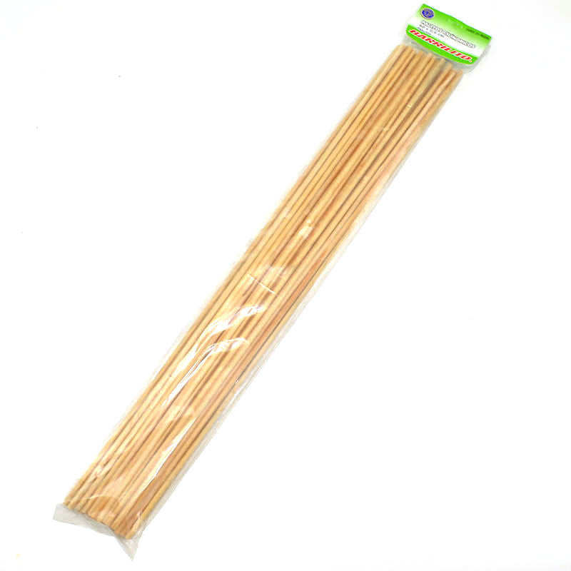 Palitos cilindricos de madera de 24" pk/25pz.