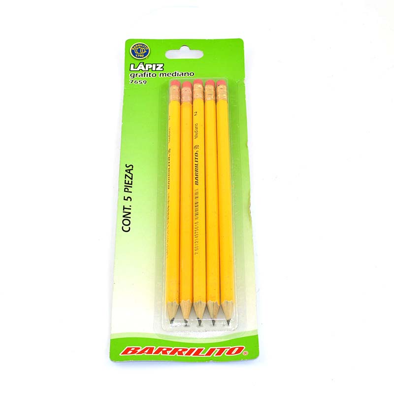 Lapiz de Grafito No.2 pk/5pz.