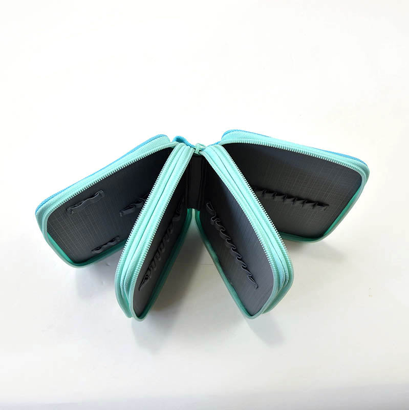 Cartuchera de 3 divisiones, colores surtidos,caja/24pz/