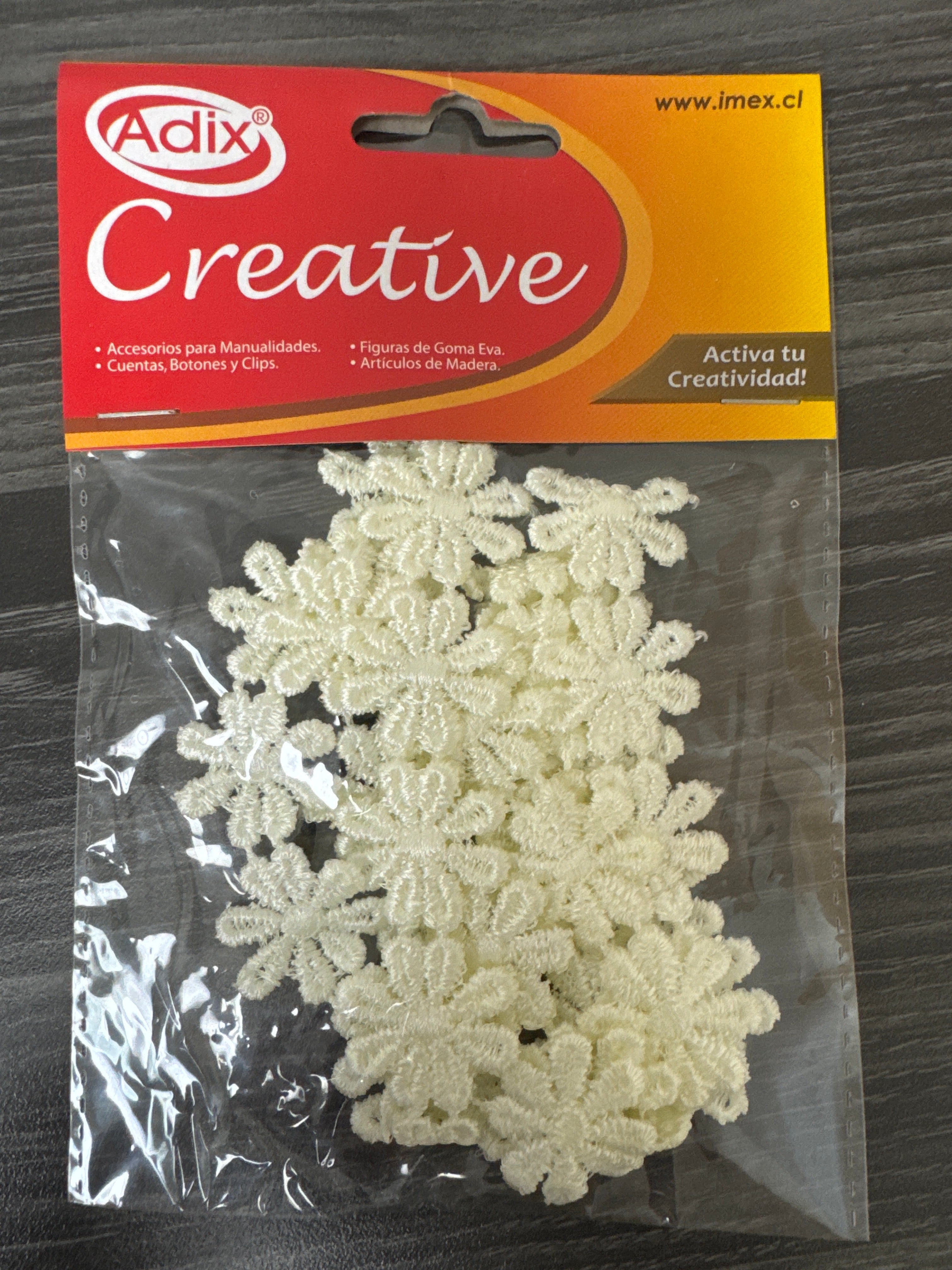 Encaje de Flores 90cm Natural (002) CREATIVE