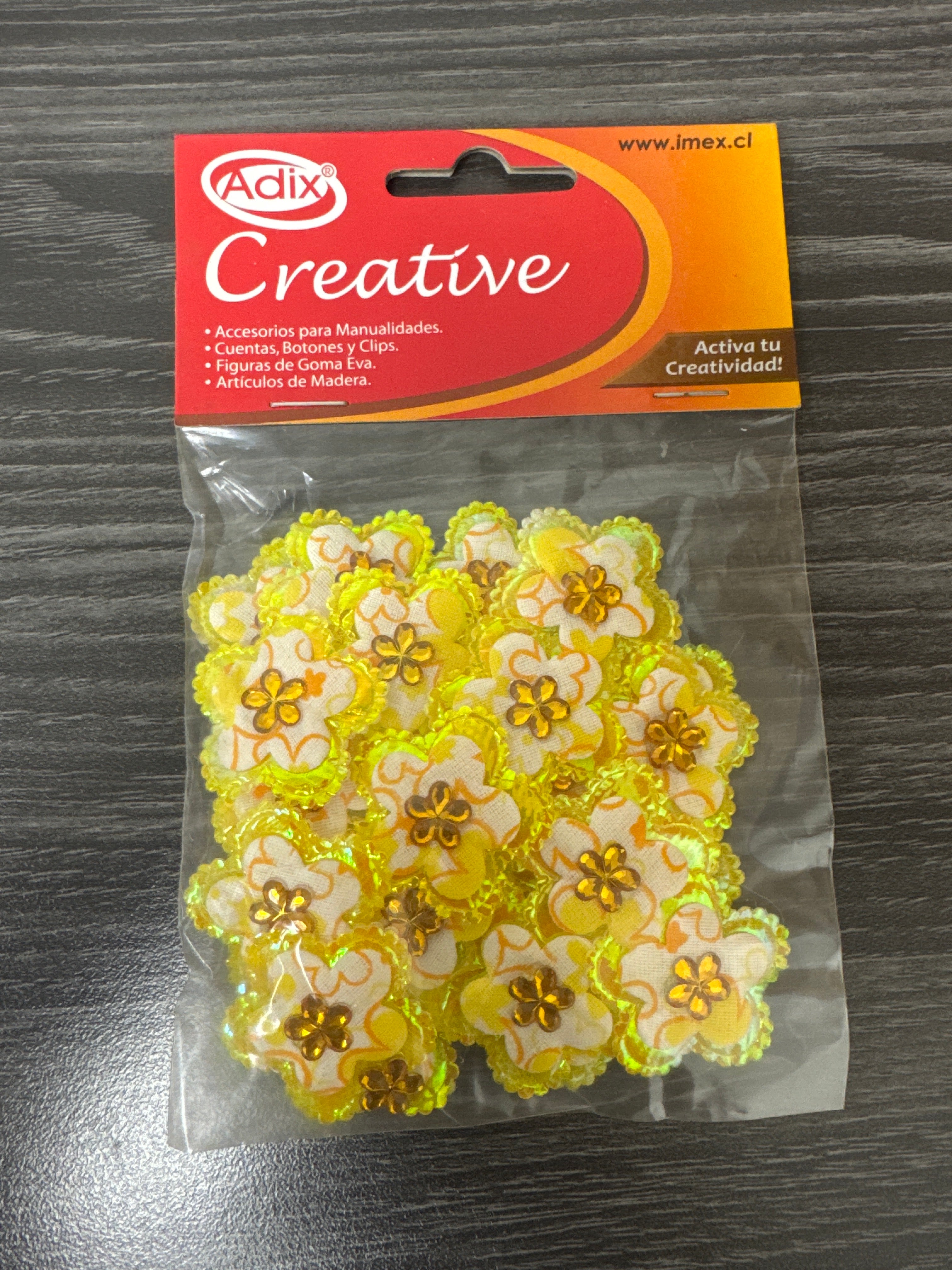 Puffy Flores con Aplicaciones pk/26pz. CREATIVE