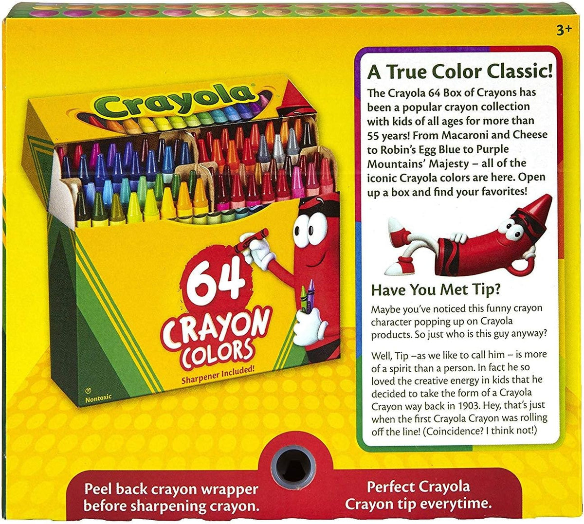 R CRAYOLA 64 CT CRAYONS WITH SHARPENER 52-0064