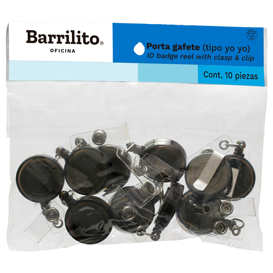 Broche Para Gafete Humo Retractable pk/10pz.