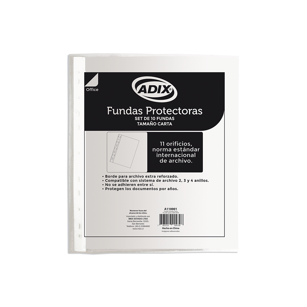 Fundas para archivar plastico carta pk/10u ADIX