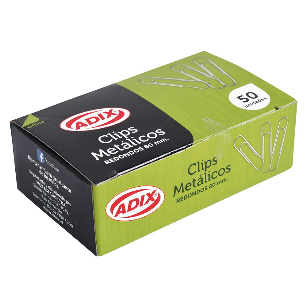 Paper Clips Redondos 80mm caja/50 ADIX