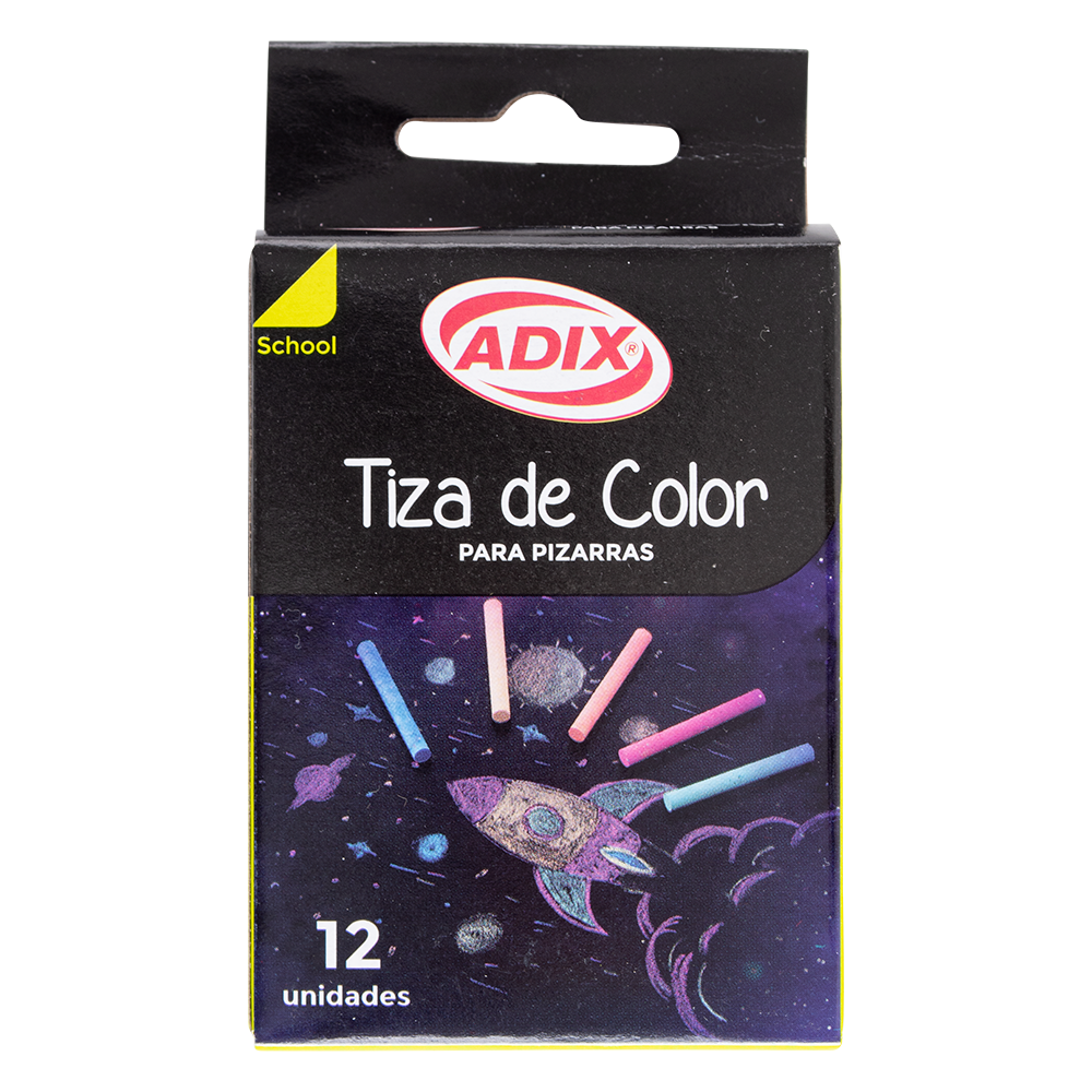 Tiza Suave colores surtidos pk/12pz. ADIX