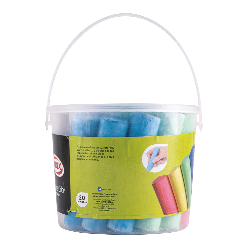 Tiza Grande Colores Surtidos caja de 20u. ADIX