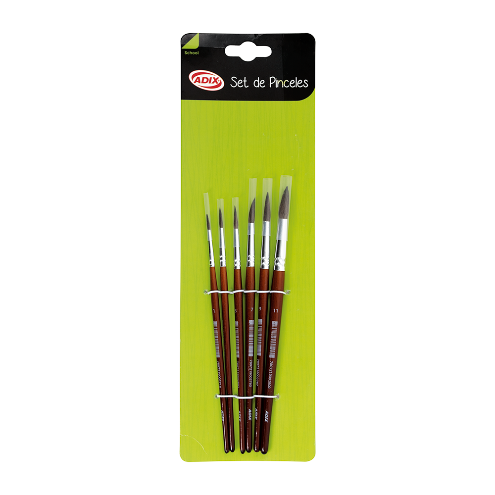 Set Pincel Escolar 6u (028) ADIX