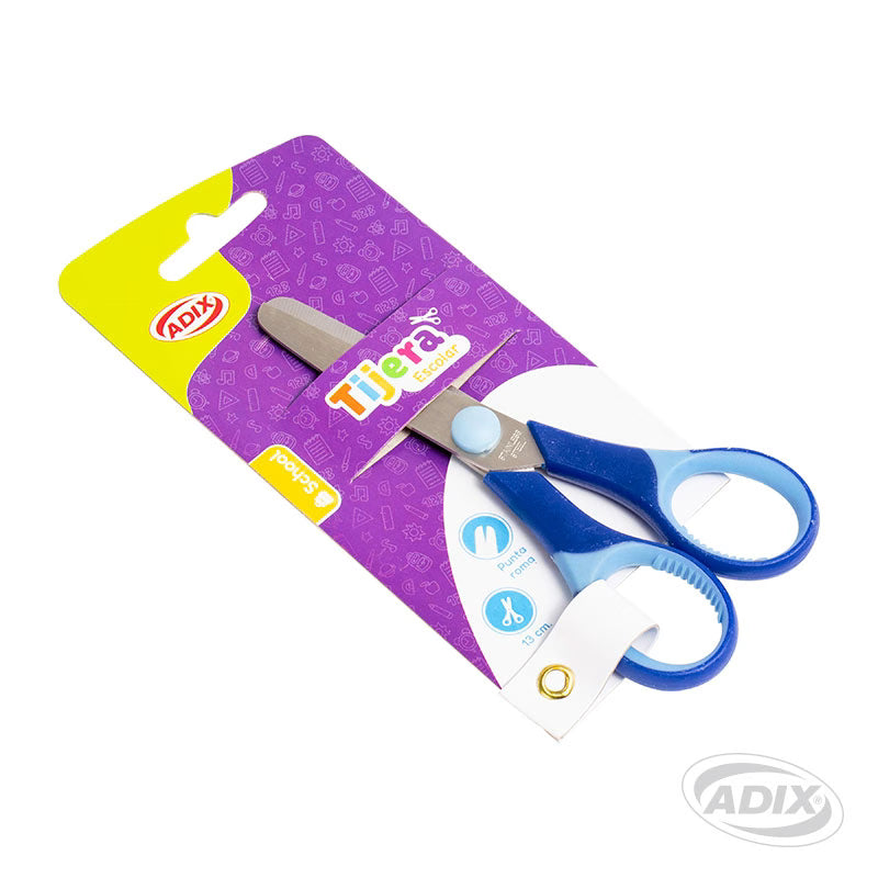 Tijera Escolar 13 cm. Azul