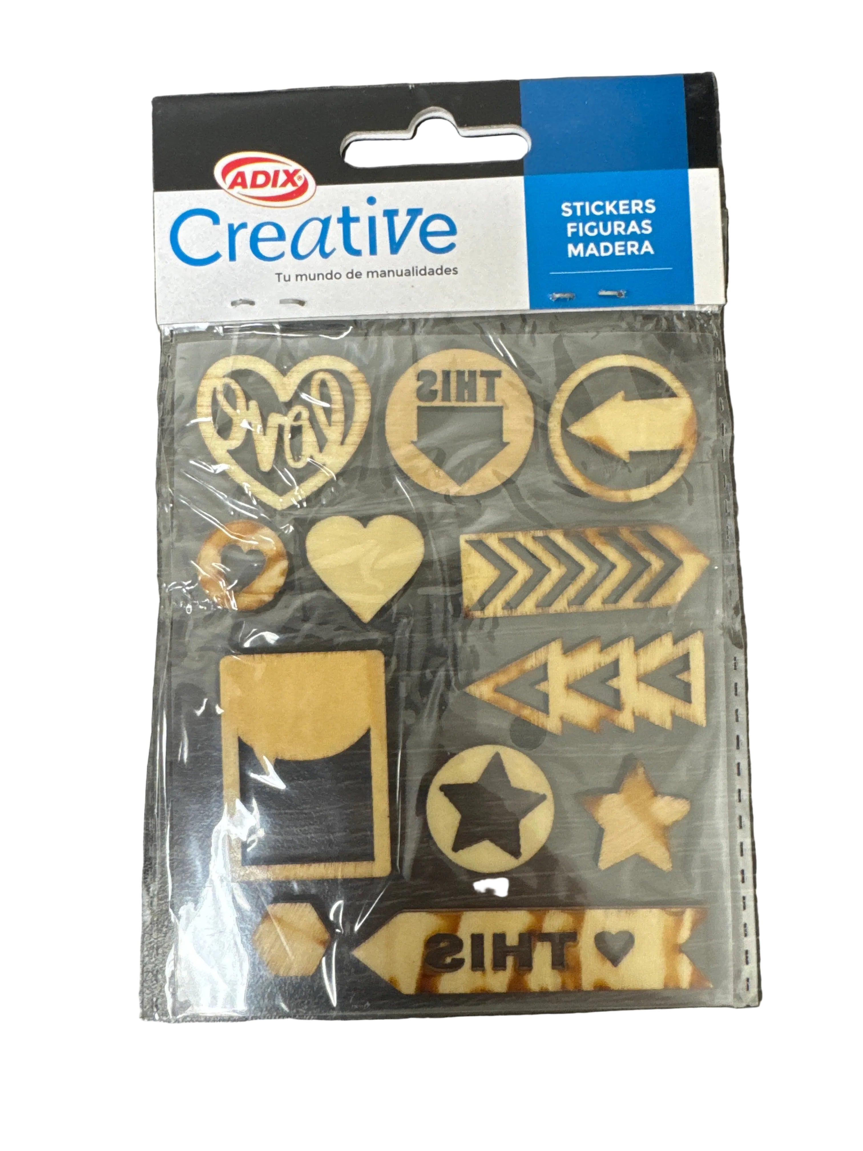 Sticker Figuras de Madera (007) pk/12u. CREATIVE