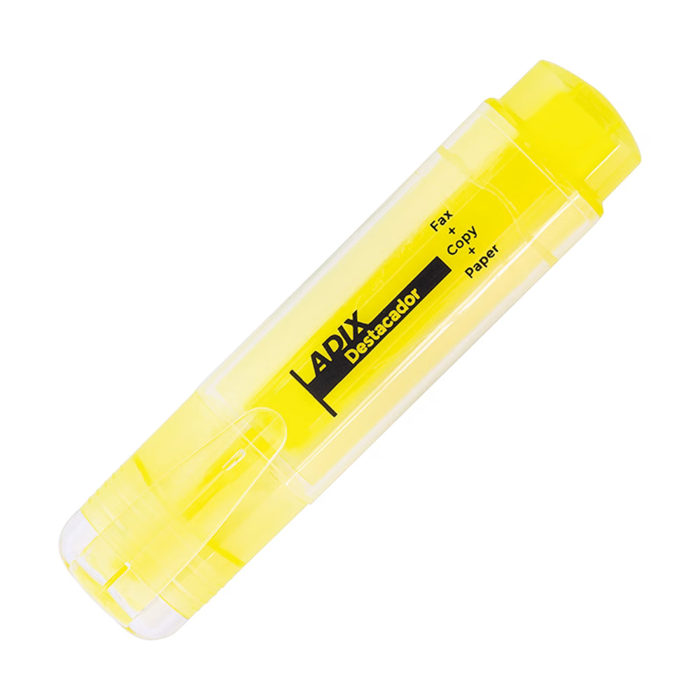 Destacador Transparente Amarillo caja de 12pz. ADIX