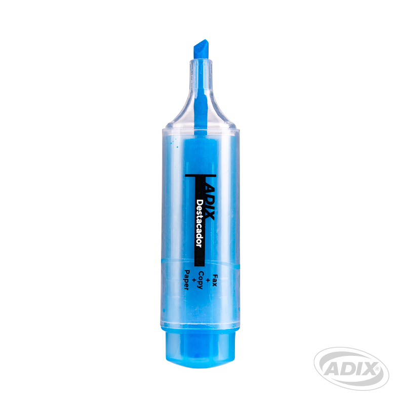 Destacador Transparente Azul caja de 12pz ADIX