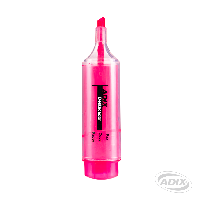 Destacador Transparente Rosado caja de 12pz. ADIX