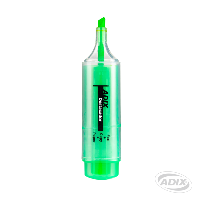 Destacador Transparente Verde caja de 12pz. ADIX