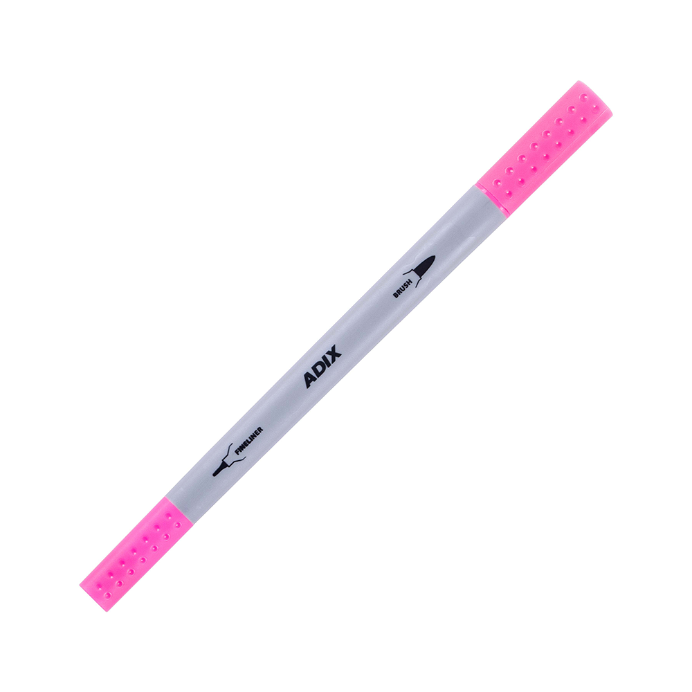 Marcadores Doble Punta Brush + Fineliner cuerpo triangular pk/24pz. ADIX