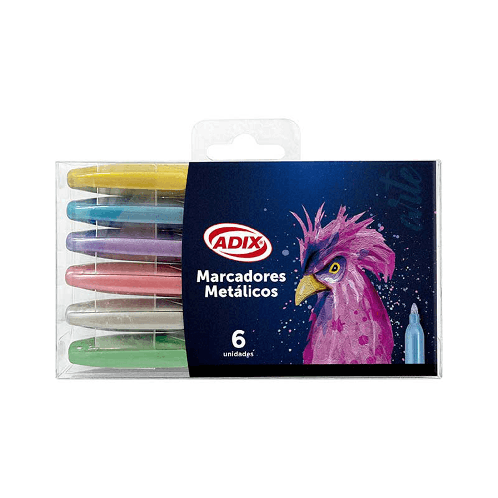 Marcador 6 Colores Metalico ADIX