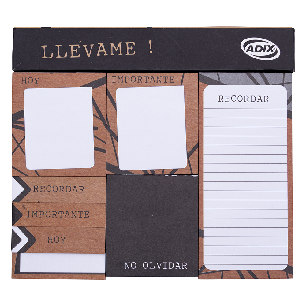 Set Notas Adhesivas Diseño Kraft  (7.28" x 6.5" Base) ADIX