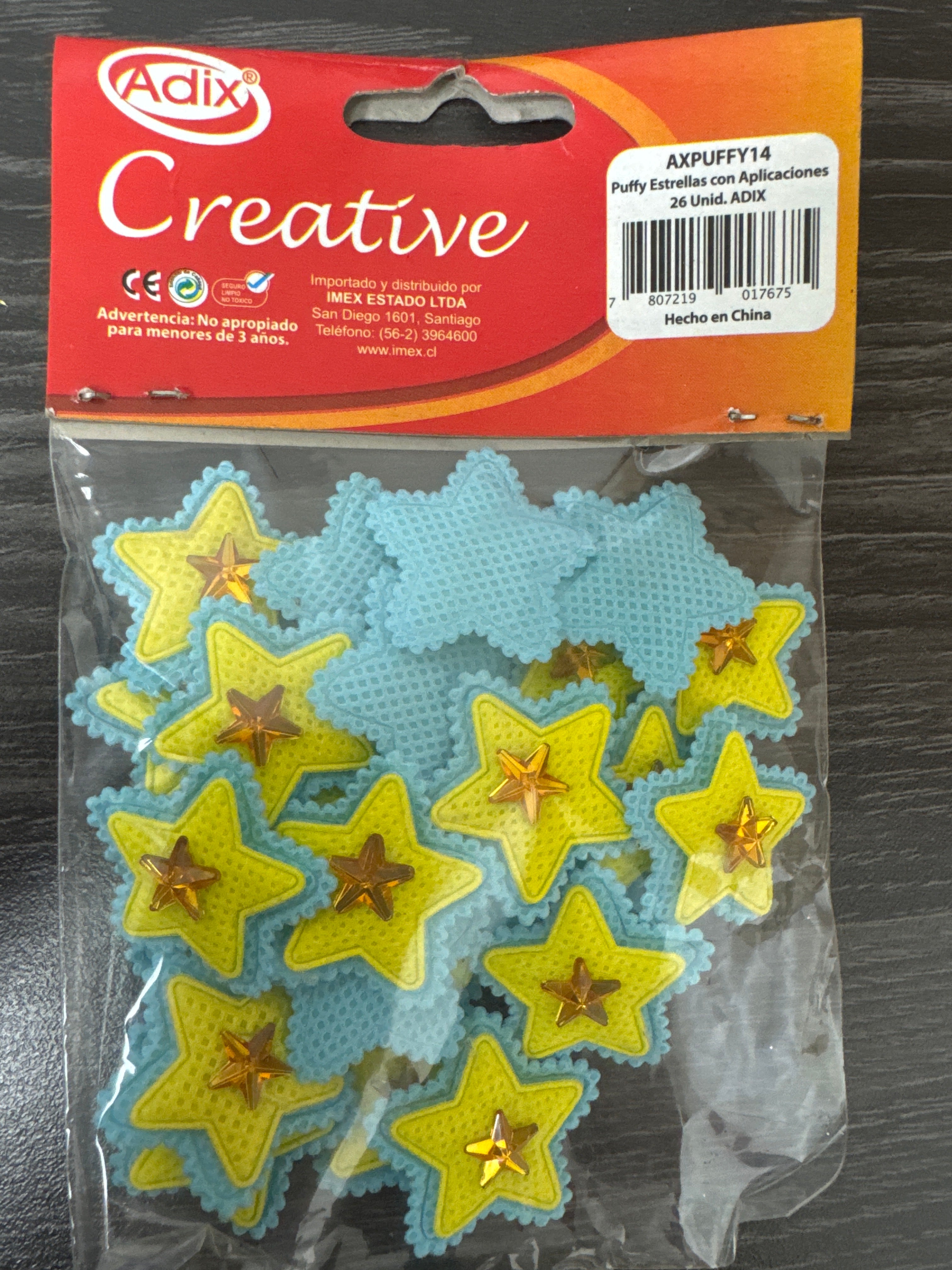 Puffy Estrellas con Aplicaciones pk/26u (014) CREATIVE