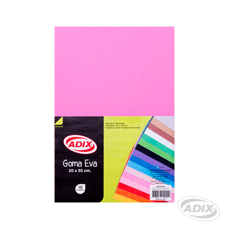 Goma Eva 20x30cm 10u Fucsia (006) ADIX