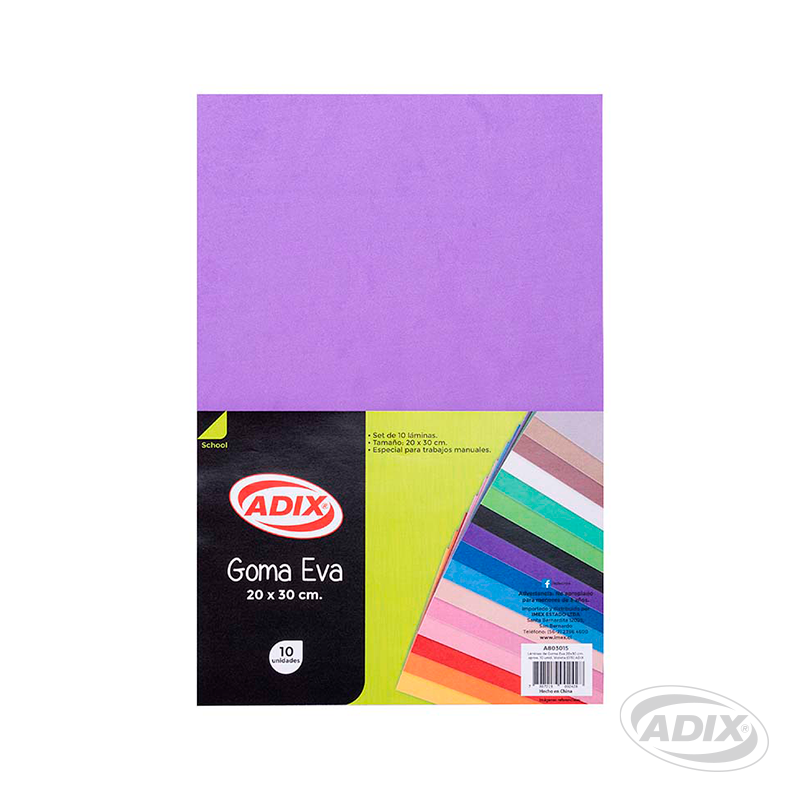 Goma Eva 20x30CM 10U Violeta (015) ADIX