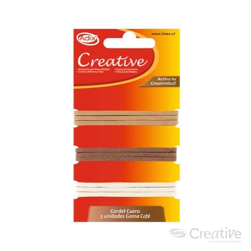 Cordel Cuero 3M pk/3u. Gama Cafe CREATIVE
