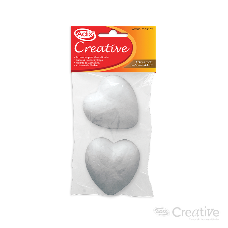 Corazon Poliestireno pk/2u. CREATIVE