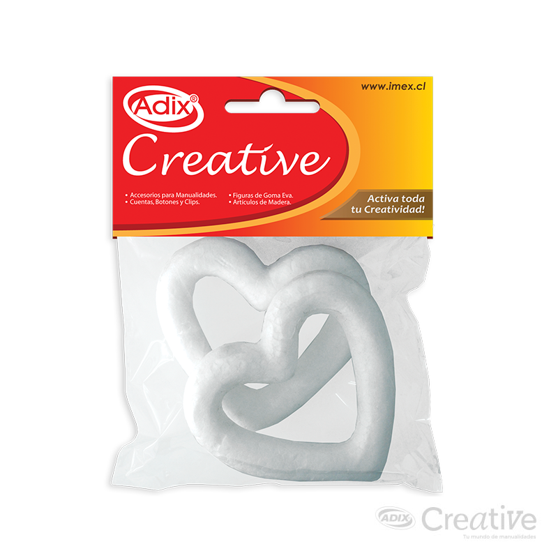 Anillo Poliestireno Corazón 2u (003) CREATIVE