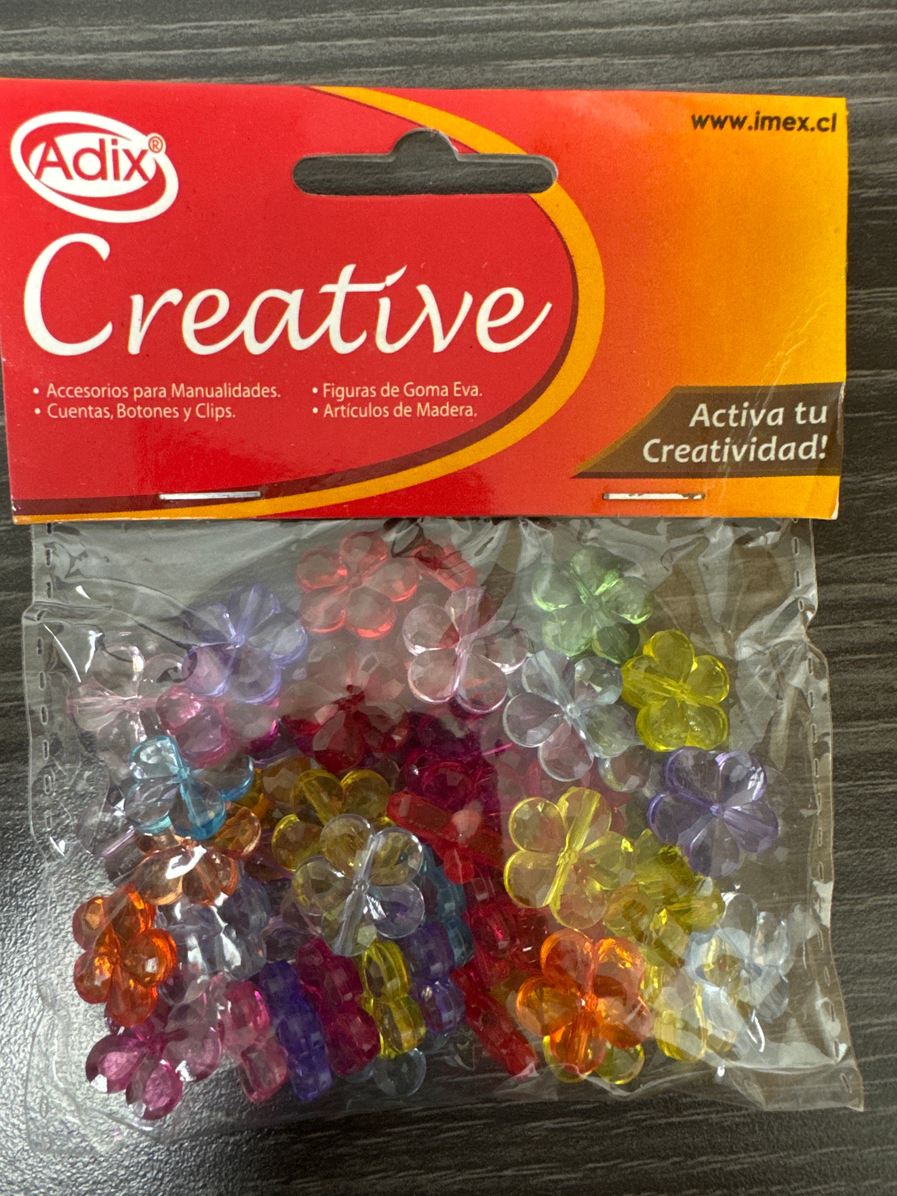 Cuentas de Plastico Flores 30g. CREATIVE