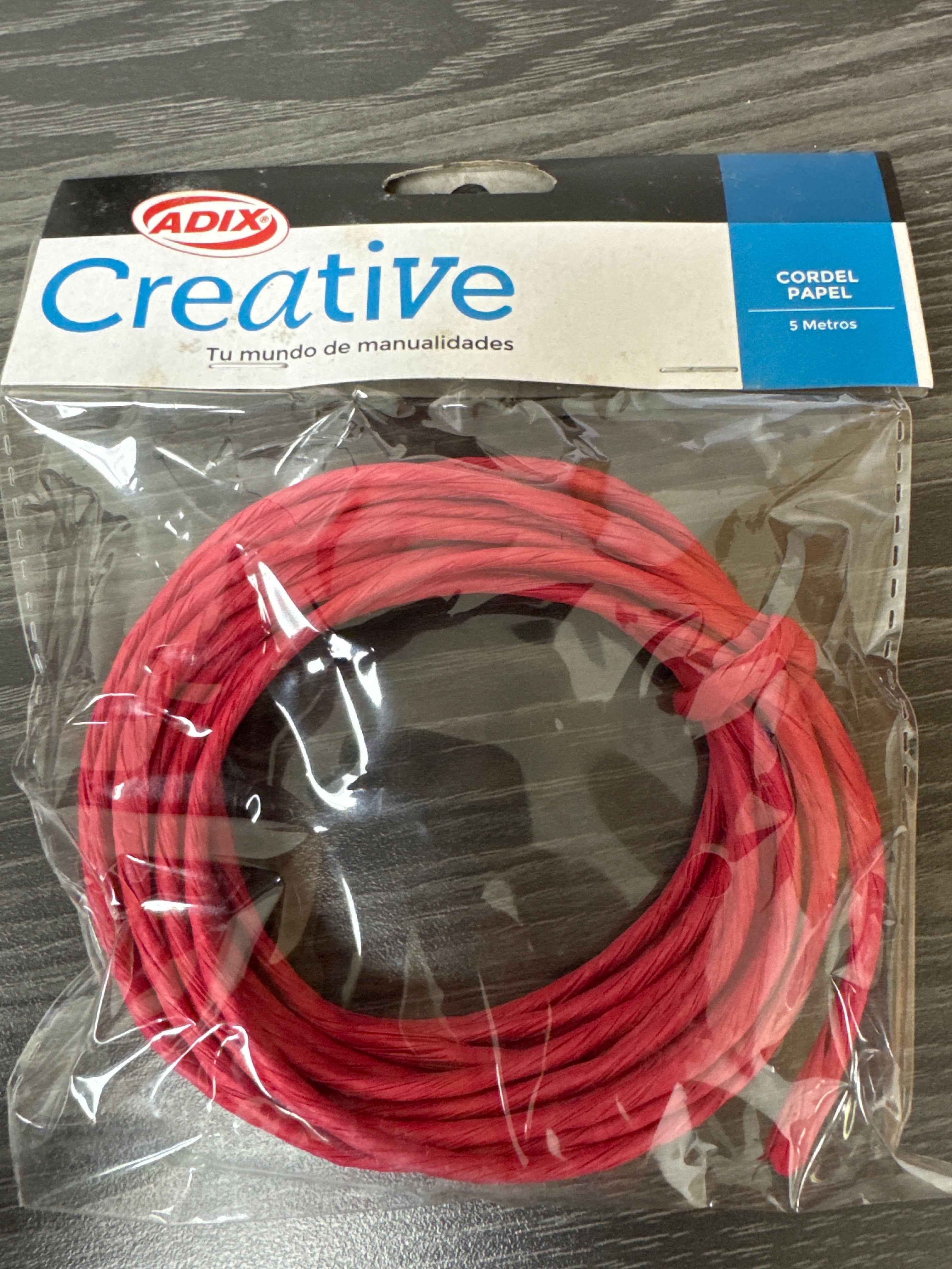 Cordeles dePapel 5m Rojo pk/1pz.CREATIVE