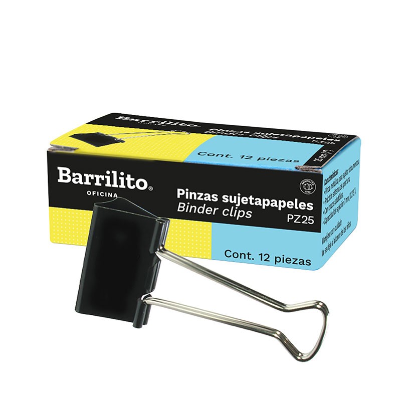 Binder Clips de 25mm,(1") caja/12pz.ctn/12cajas