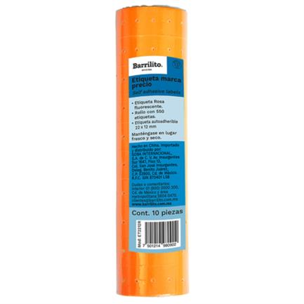 Etiqueta Marca Precio color naranja,rollo con 550etiquetas,pk/10rollos,ctn/100rollos