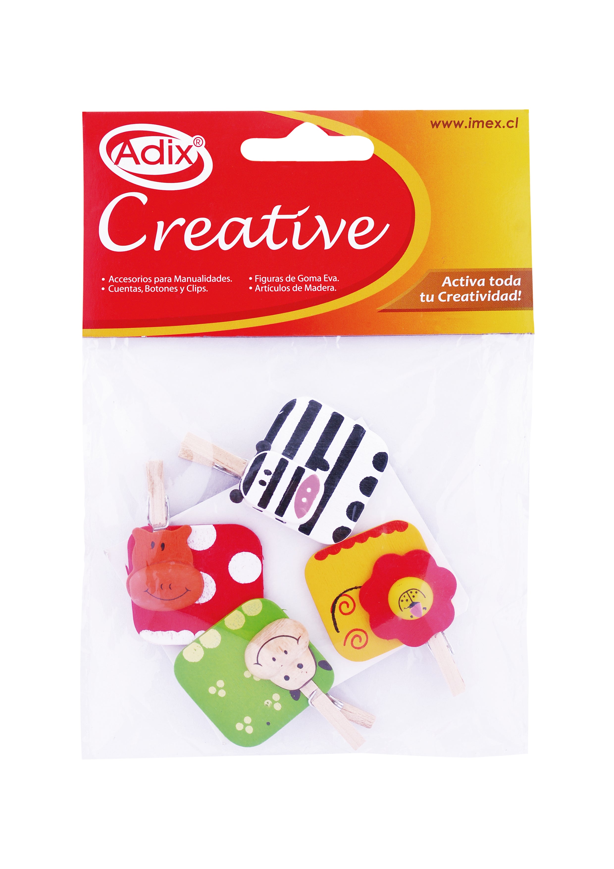 Pinza de Madera de Animales pk/4u. CREATIVE