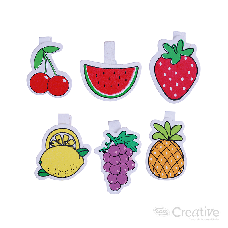 Pinza Madera Fruta 6u. CREATIVE