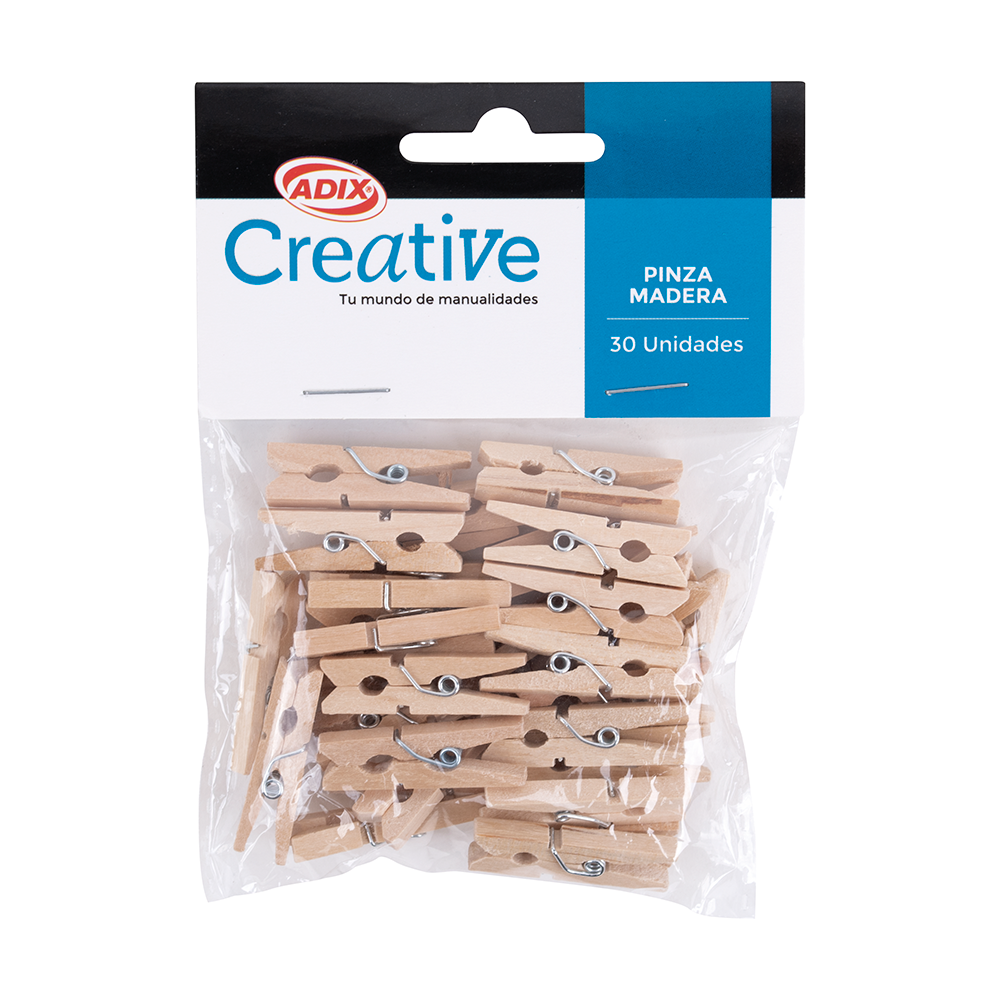 Pinza Madera pk/30u Natural (018) CREATIVE