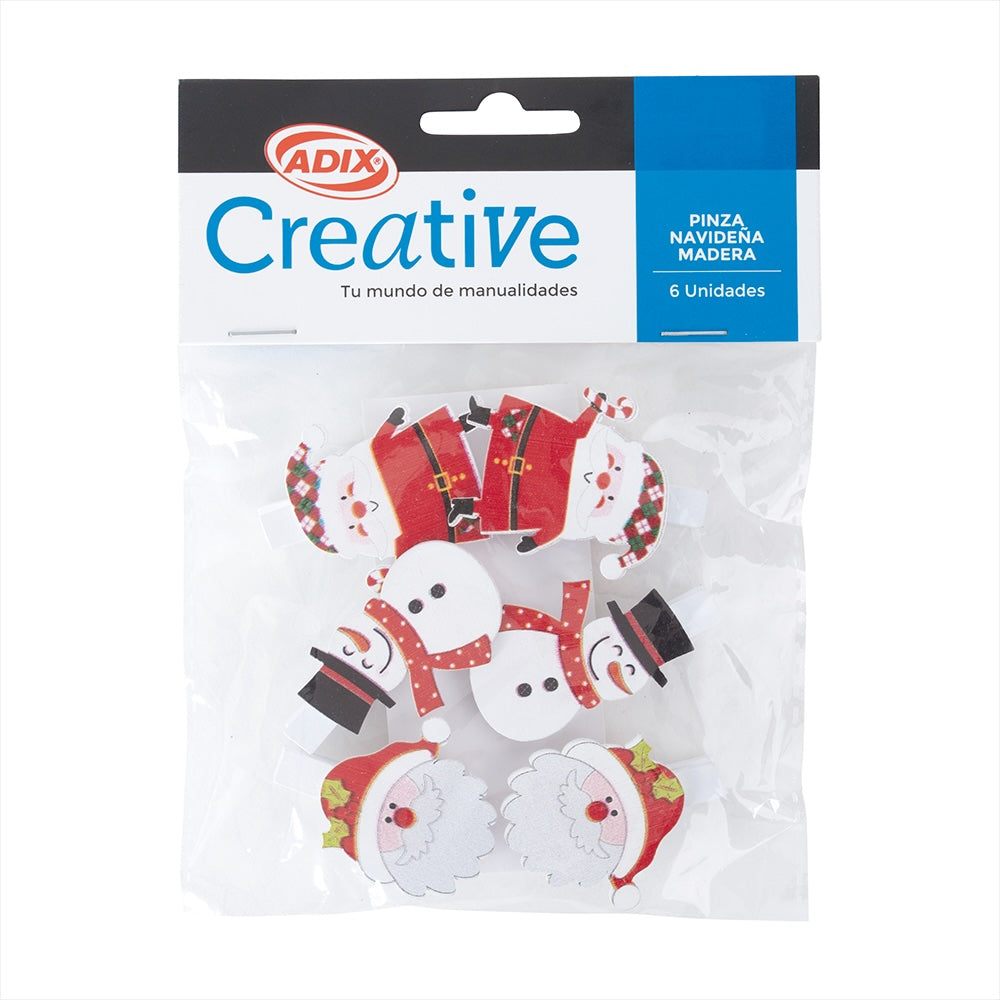 Pinza Madera Navidad pk/6u (019) CREATIVE