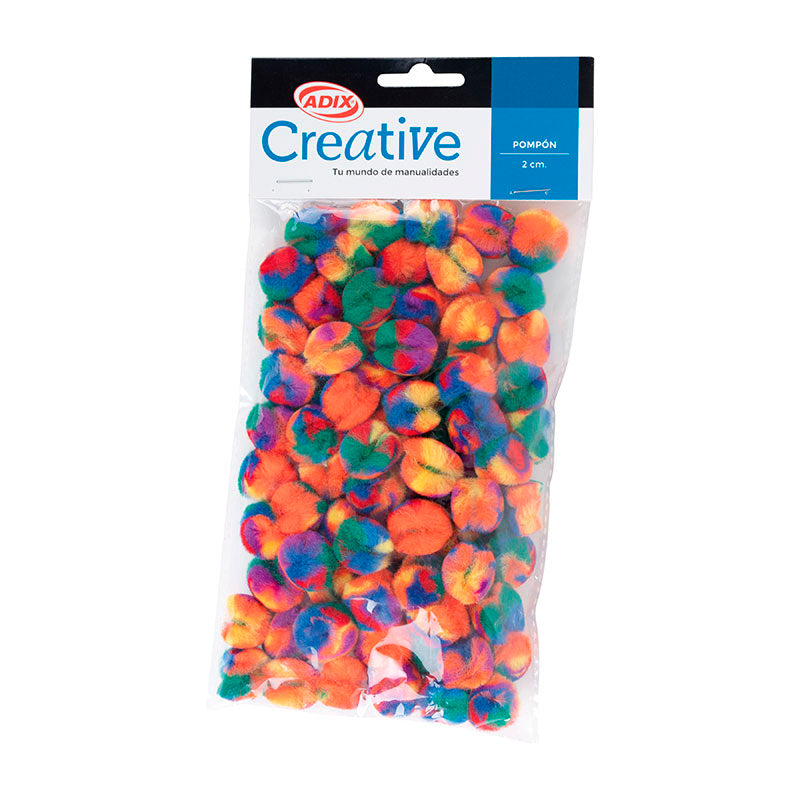 Pompones Arcoiris pk/78unidades 2cm,(0.79")
