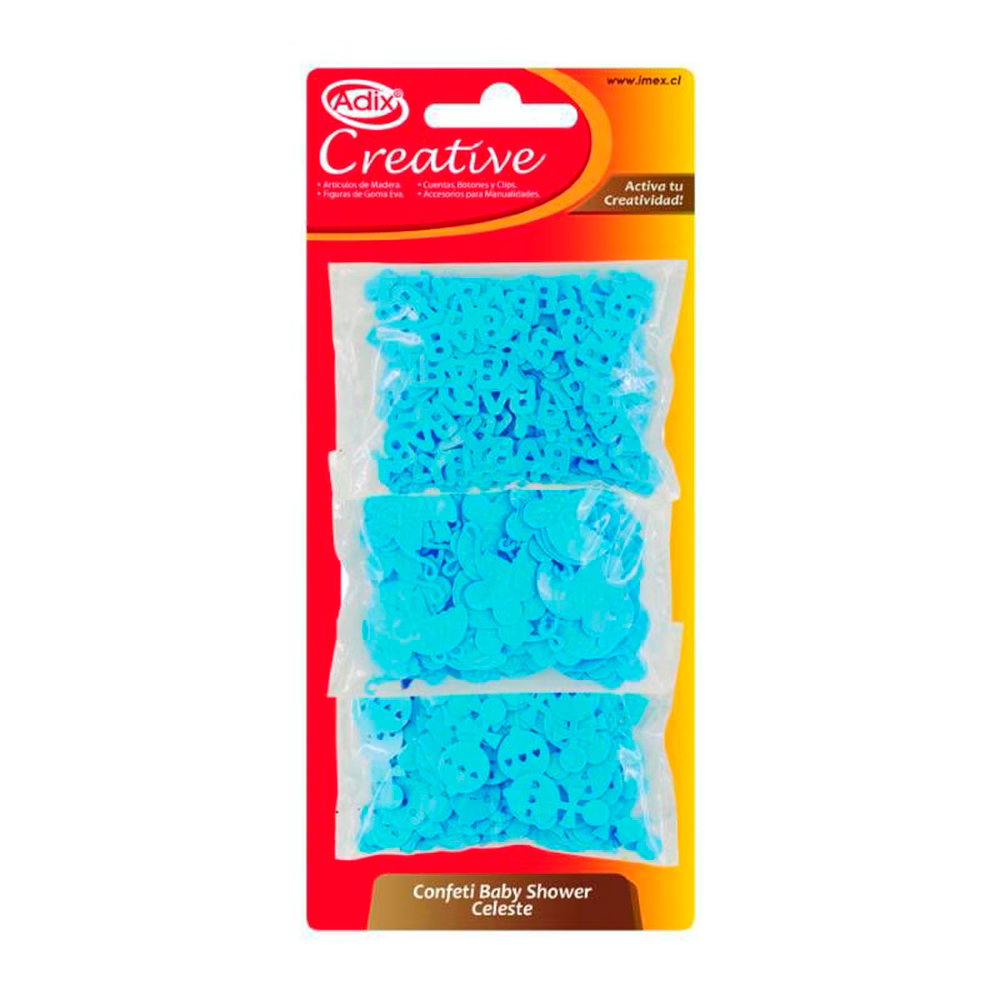 Set Confeti Baby Shower Celeste 21g pk/3u (015) CREATIVE