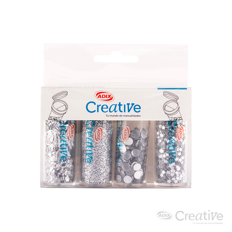 Set Confeti/Glitter Plata 4u. CREATIVE