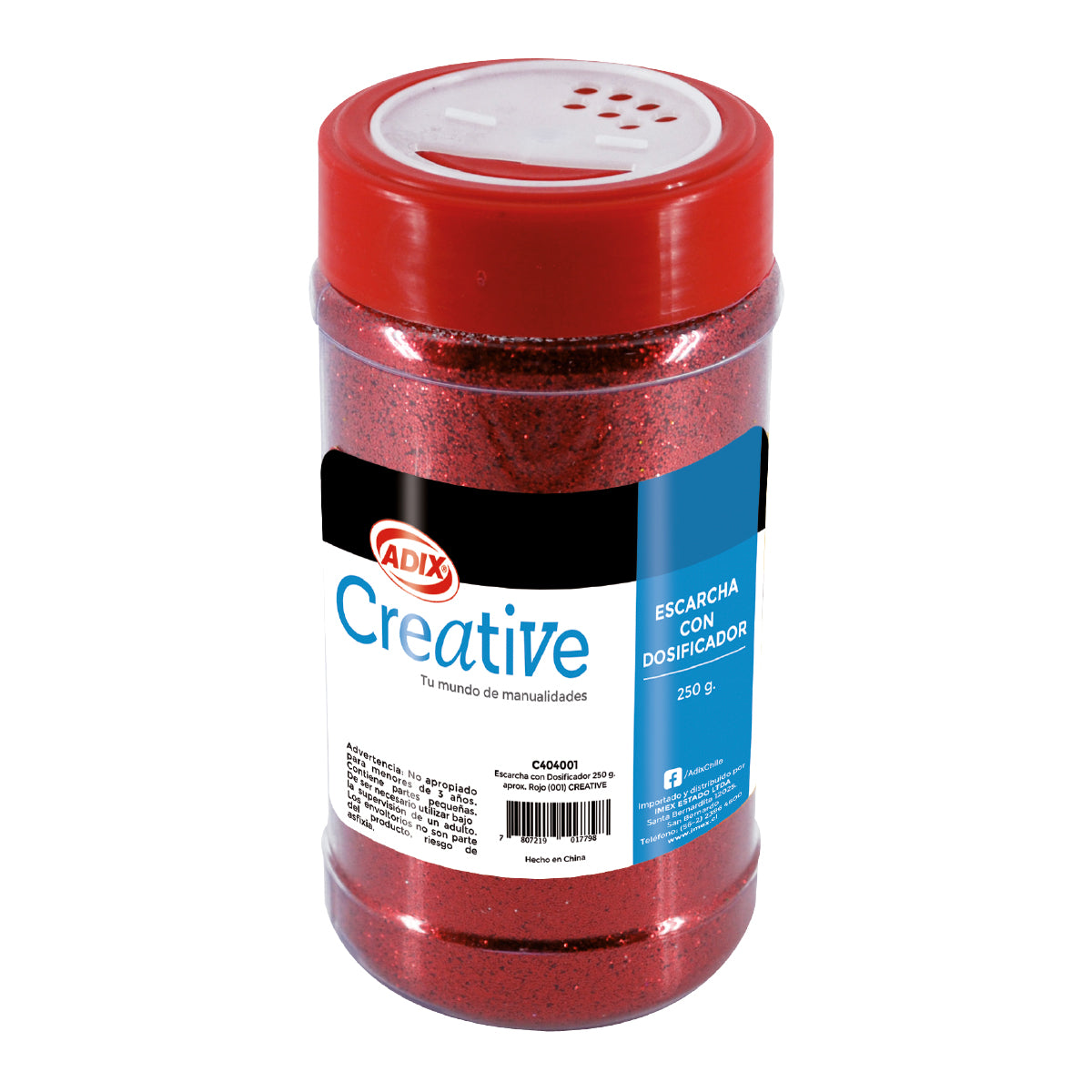 Escarcha con Dosificador 250gr.(8.83oz.) colo Rojo CREATIVE