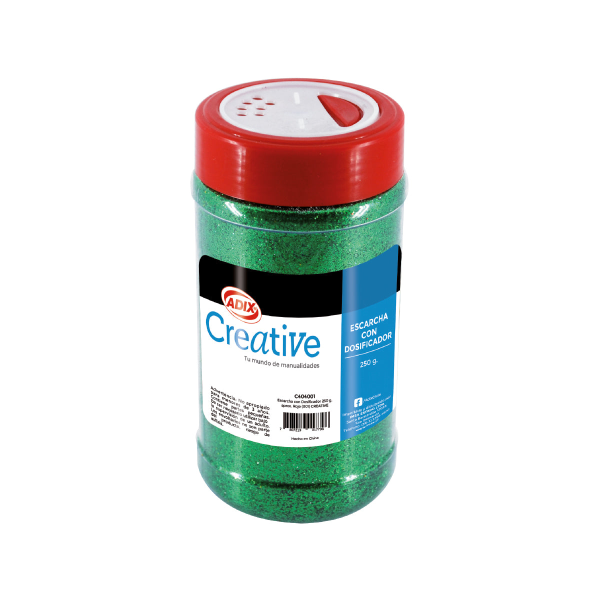 Escarcha con Dosificador 250gr.(8.82oz.) color Verde CREATIVE