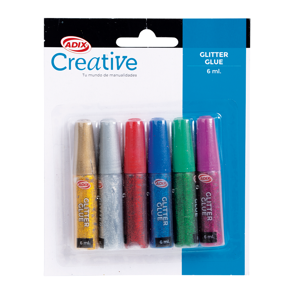 Glitter Glue 6ml c/u 6u (001) CREATIVE