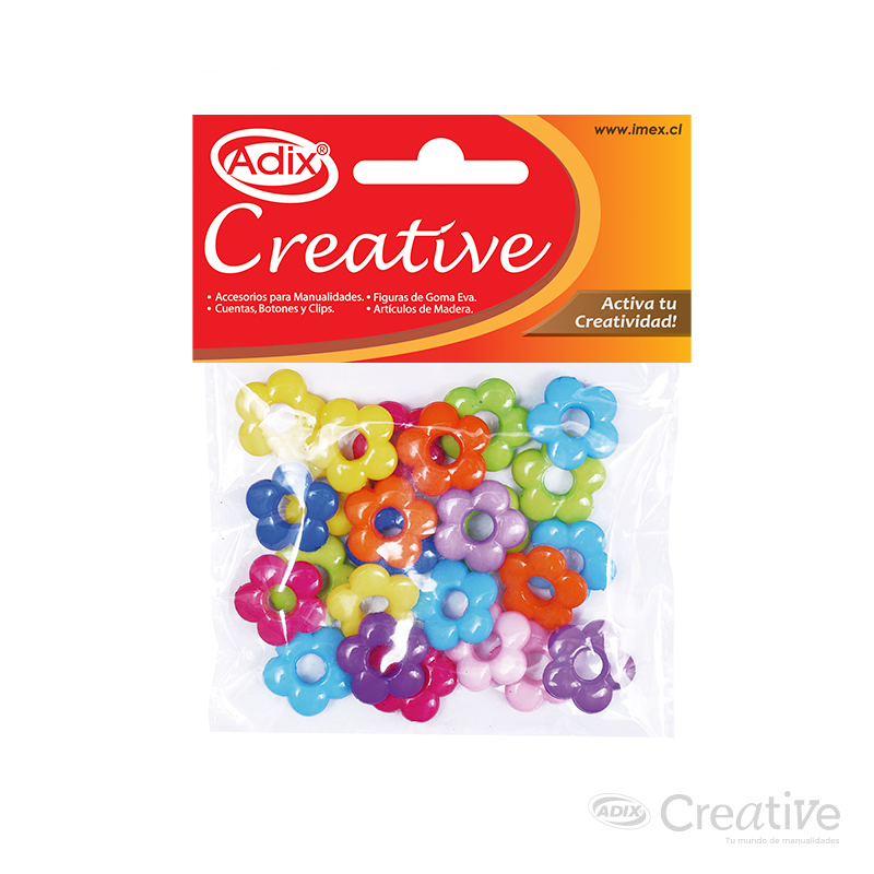 Cuenta Plastica Flor 25g.Surtido CREATIVE