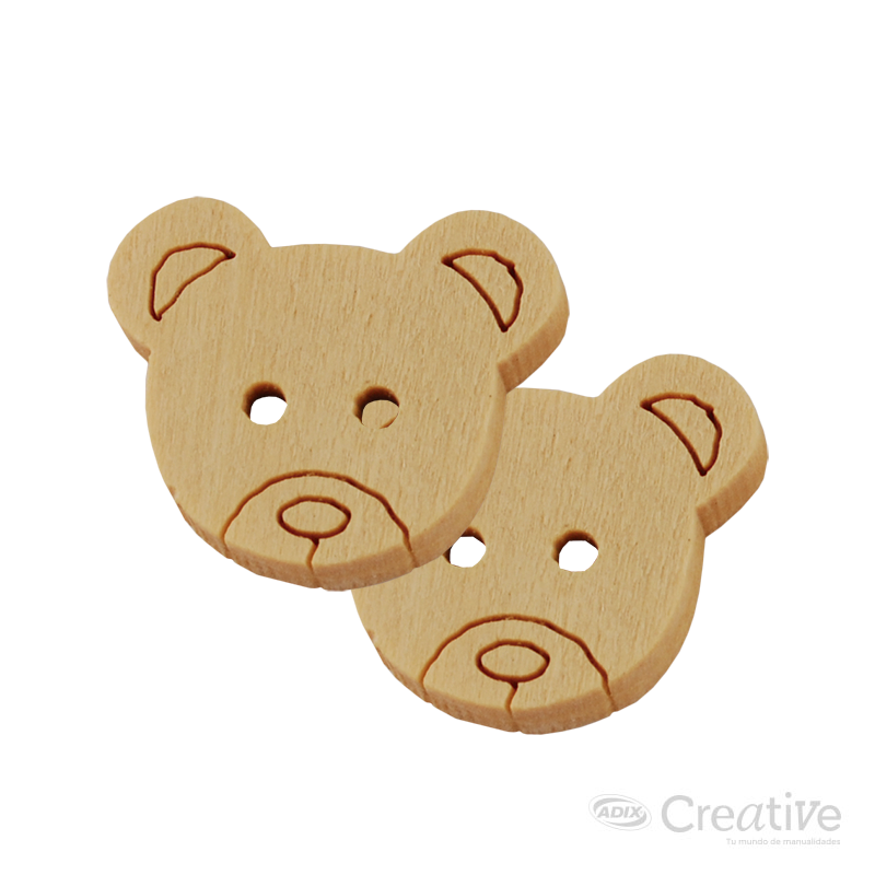 Boton Madera Oso pk/30u. CREATIVE