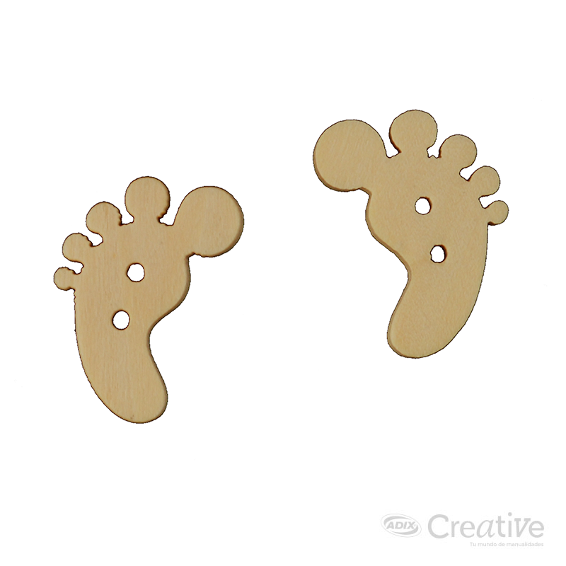 Boton Madera Pie 25u. CREATIVE