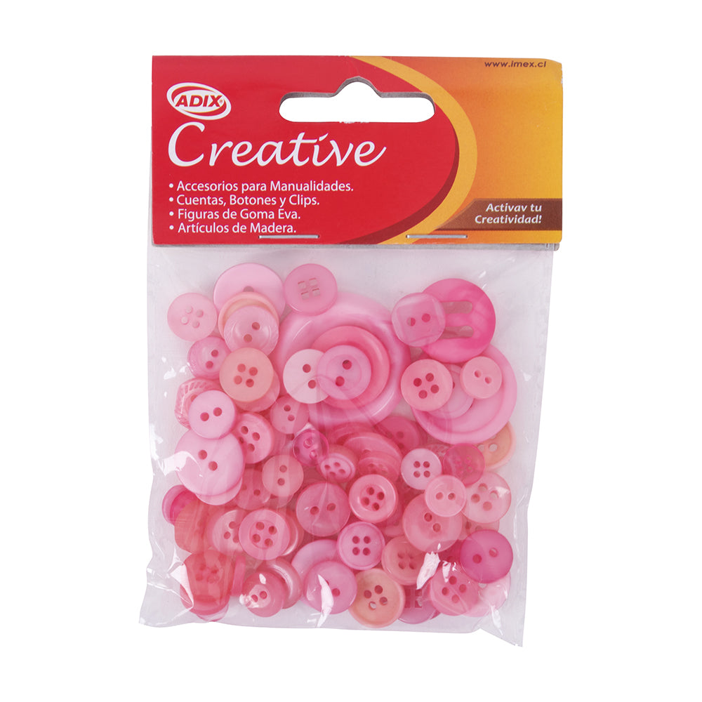 Botón Plástico Surtido Rosado 25g (010) CREATIVE