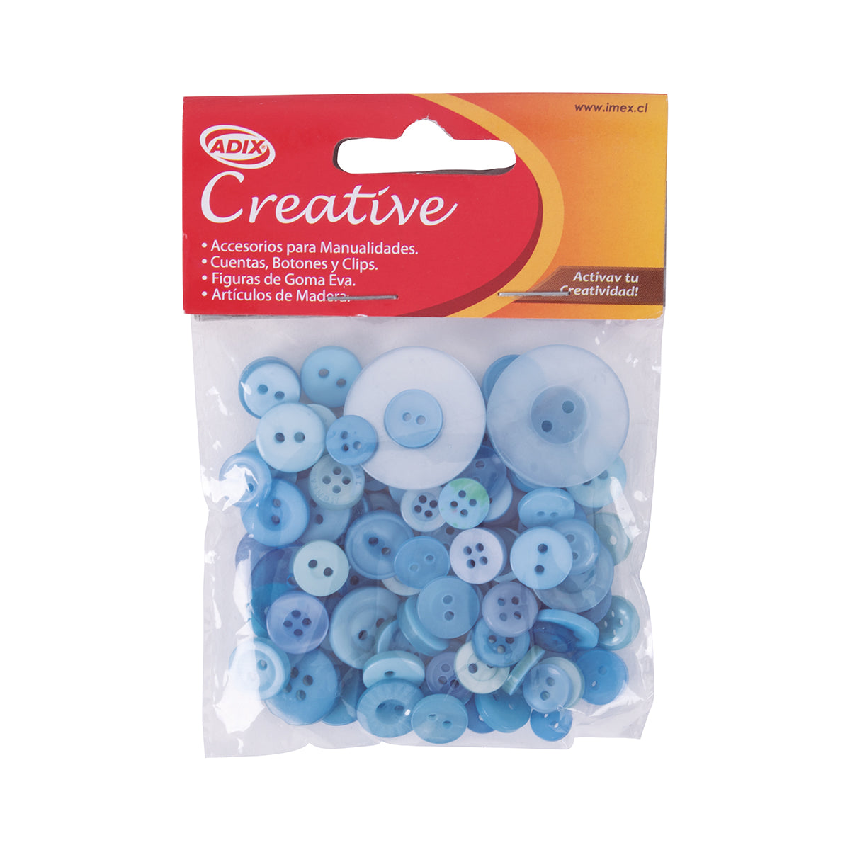 Botónes de  Plástico Surtido Celeste pk/25g (011) CREATIVE