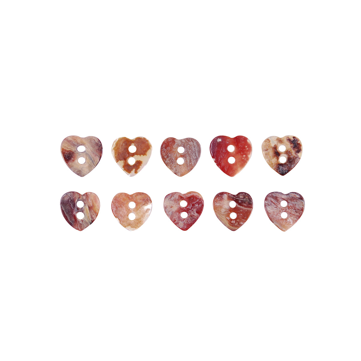 Botónes de  Nácar Corazónes pk/10u (08) CREATIVE