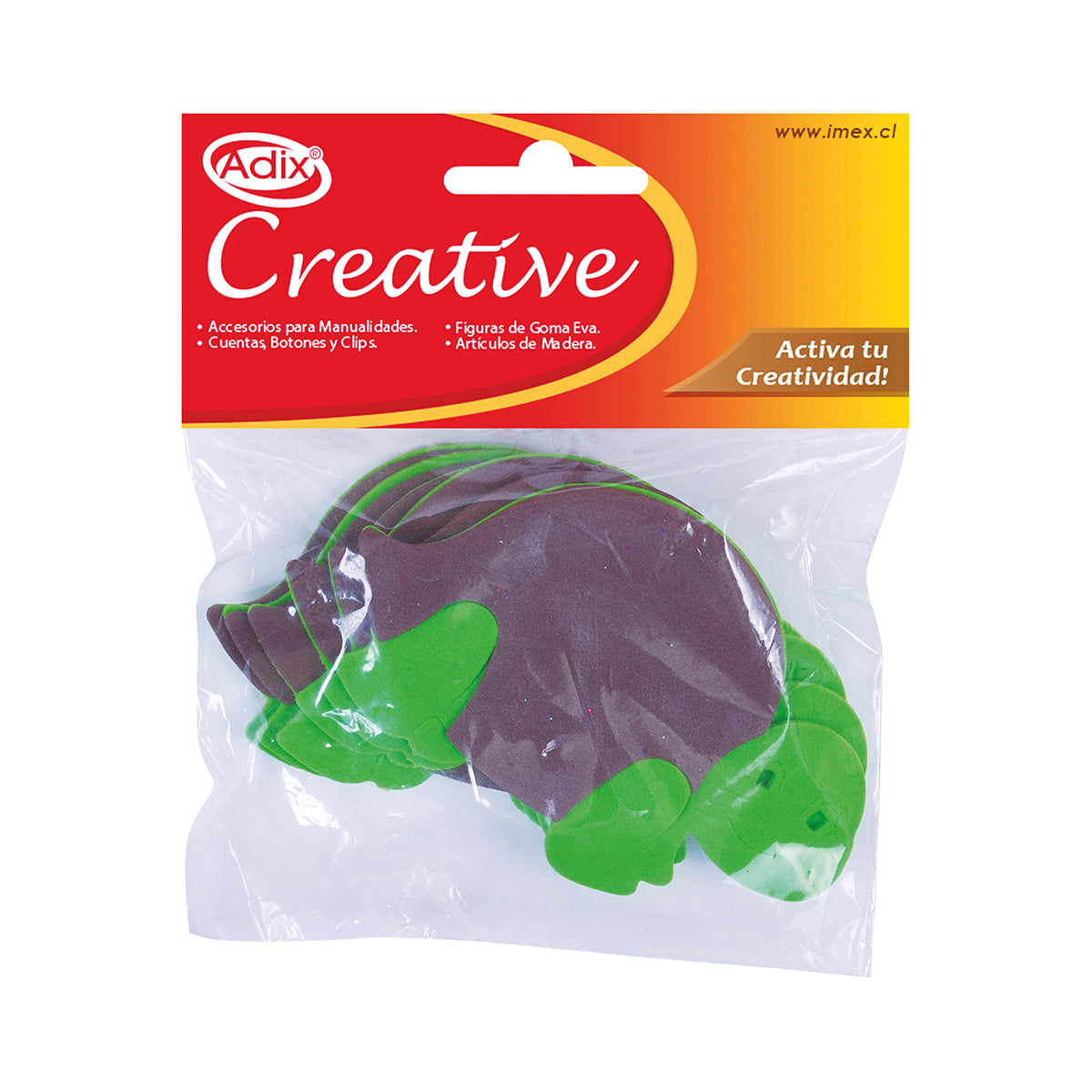 Tortugas de goma eva pk/6pz. 9.5cm x 6cm. (3.74" x  2.36") CREATIVE